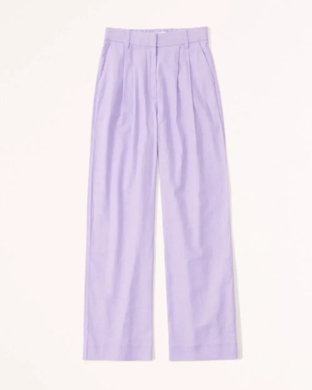 Abercrombie & Fitch Lavender Linen Blend tailored Wide Leg Pants Small - Picture 1 of 12